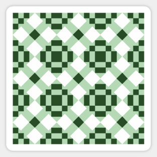 Green and White Pride of Ohio Patchwork Pattern Sticker